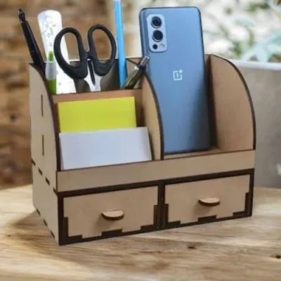 Wooden Desk Organizer Multi-Compartment CNC DXF SVG Free Download CNC laser cut design