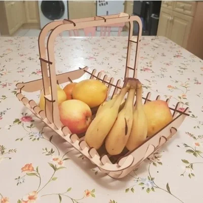 Wooden Fruit Basket CNC DXF SVG Free Download CNC laser cut design