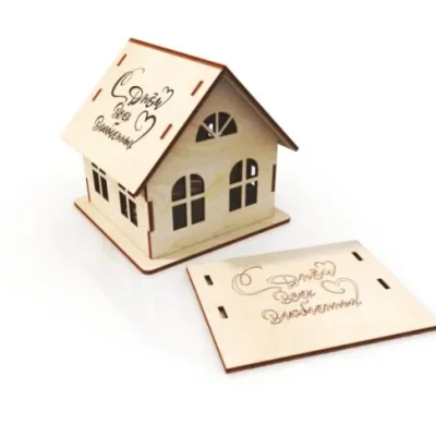Wooden House Box With Base CNC DXF SVG Free Download CNC laser cut design