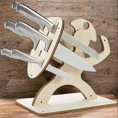 Wooden Knife Block Stand CNC DXF SVG Free Download CNC laser cut design