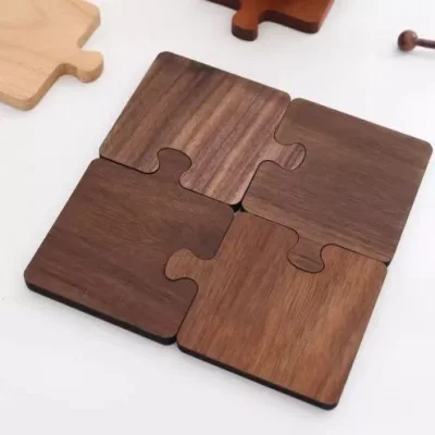 Wooden Puzzle Coaster Set CNC DXF SVG Free Download CNC laser cut design