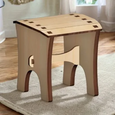 Wooden Stool Chair Furniture CNC DXF SVG Free Download CNC laser cut design