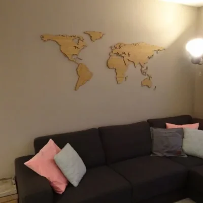 World Map Wall Art CNC DXF SVG Free Download CNC laser cut design